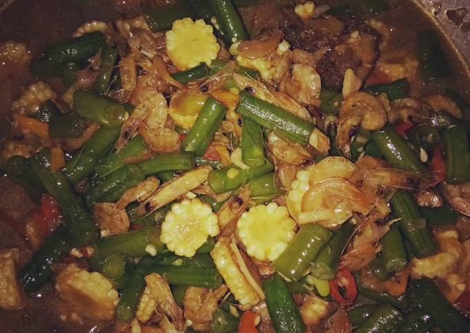 Cara bikin Oseng udang,jagung muda, kacang panjang Cara bikin Oseng udang,jagung muda, kacang panjang