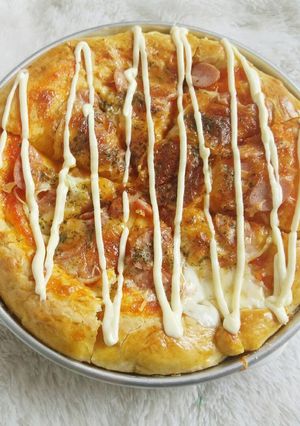 Foto resep Roti manis topping pedas