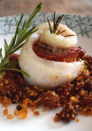 Une photo de Roulé de filet de merlan au chorizo #avril