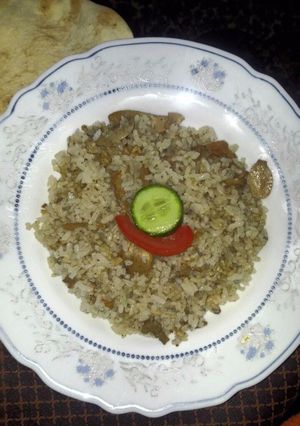صورة لوصفة رز بالفطر (مقلوبة الفطر) سهلة وسريعة