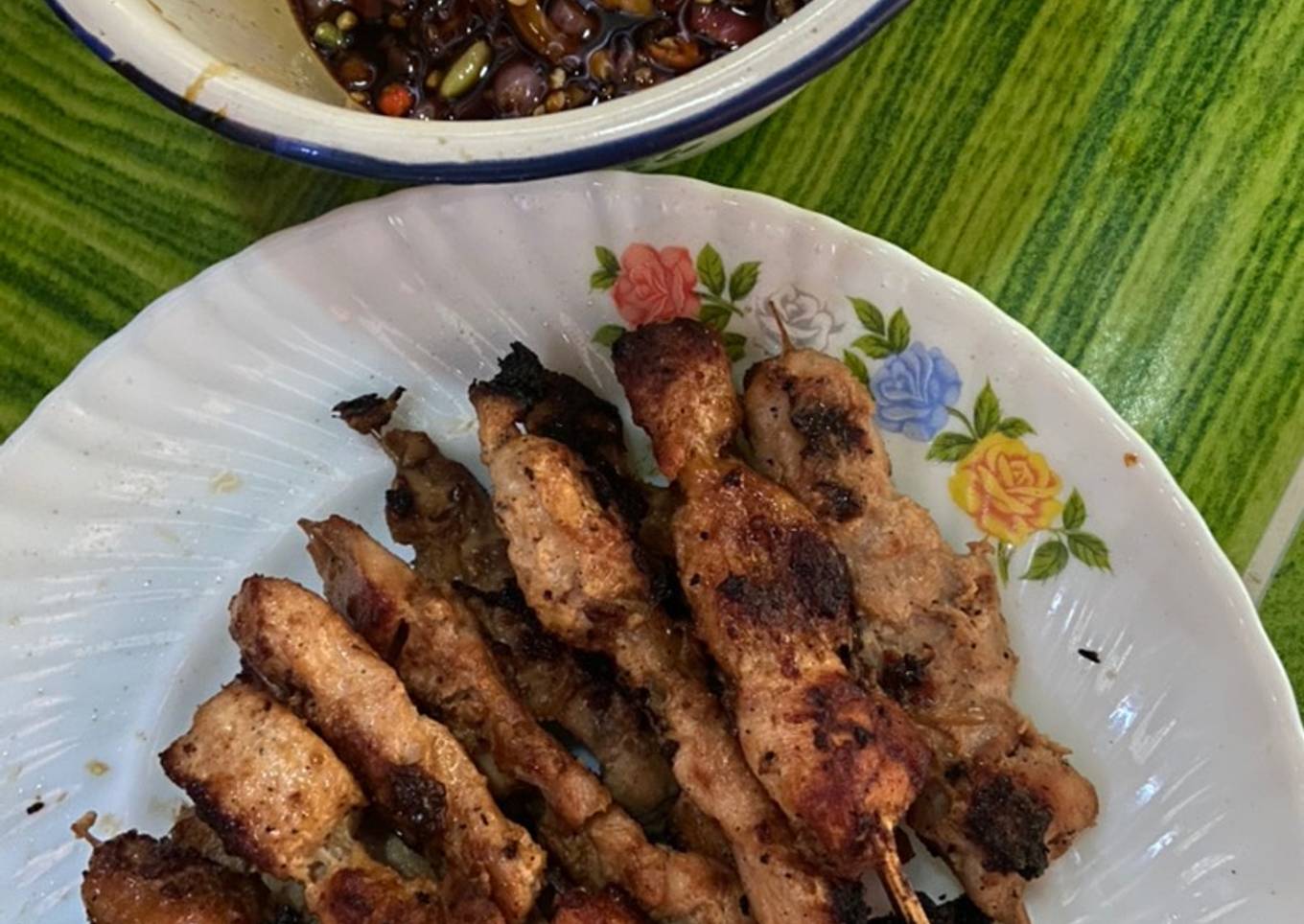 Sate ayam teflon bumbu kecap