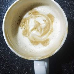 A picture of Dalgona Hot Coffee.