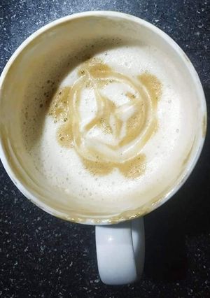 A picture of Dalgona Hot Coffee.