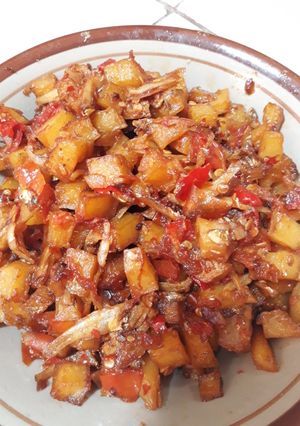 Foto resep Sambel teri kentang pedas