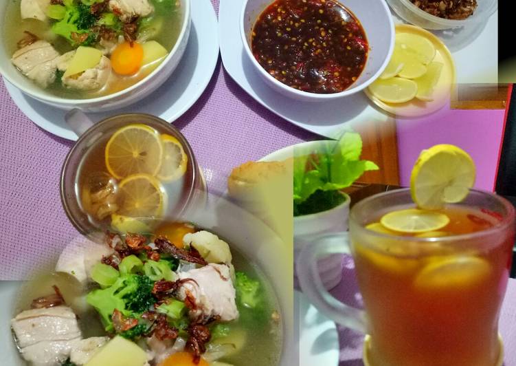 Resep Sop Ayam dan Teh Jahe Lemon yang mengenyangkan