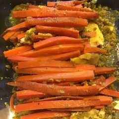 A picture of California Farm Grilled Carrot and Cashew Vegan Cheese Dinner.