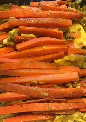 A picture of California Farm Grilled Carrot and Cashew Vegan Cheese Dinner.