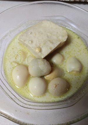 Foto resep Telur puyuh tahu kuah santan kuning #BikinRamadanBerkesan #25