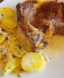 Papas con champiñones, guarnición..