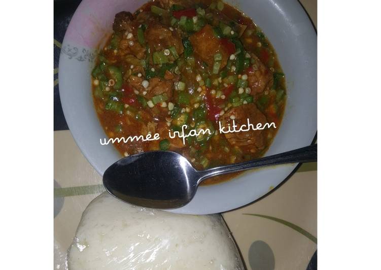 Easiest Way to Spring At Home Tuwon semo wif okro soup