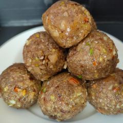 Instant Wheat - millet - dryfruits laddu A picture of Instant Wheat - millet - dryfruits laddu.