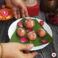 A picture of ROSE GULKAND MODAK - AROMATIC MODAK FOR BAPPA.