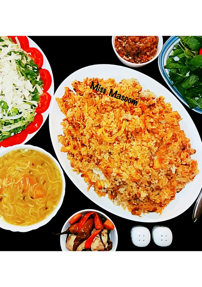 عکسی از دستور دمپخت مرغ و عدس