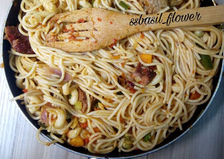 Simple Way to Make Any-night-of-the-week Spicy beef suya and chicken pasta