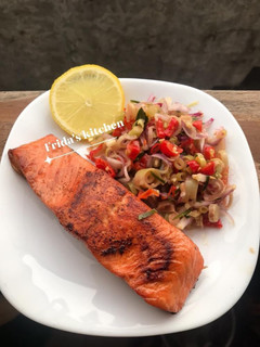 Foto resep Salmon panggang sambal matah