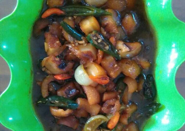 Kikil cabe hijau pedas