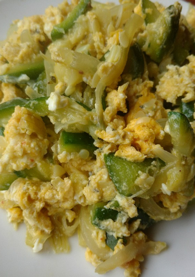 Una foto de Zapallitos revueltos con huevos