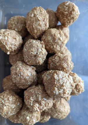 A picture of Peanut & coconut bites.