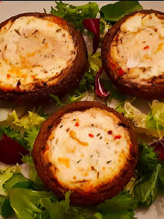 Una foto de Champiñones al horno rellenos de ricotta