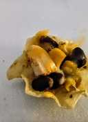 Black bean, corn and chicken nachos