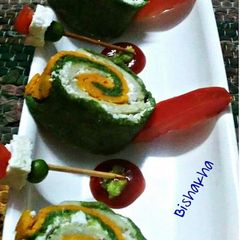 A picture of Tricolour Pinwheel Sandwiches.