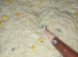 Una foto de Spaghettis en salsa blanca
