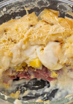 Foto resep Potato Gratin w/ beef & boiled egg