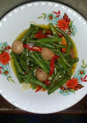 Foto resep Tumis kacang panjang + sosis