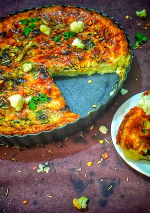 A picture of Cauliflower Quiche.