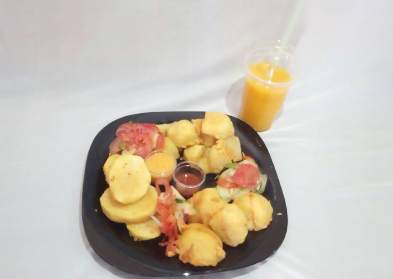 Viazi Karai - Three ways and Mango juice