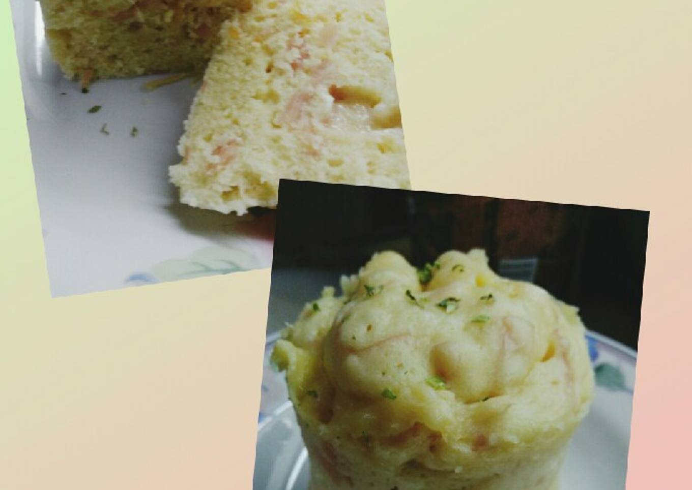 Mug cake de jamón y queso(torta en taza en microondas) 😋