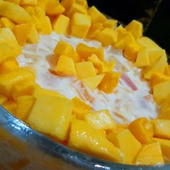 A picture of MANGO AMBROSIA SALAD🥭❤🥭❤.