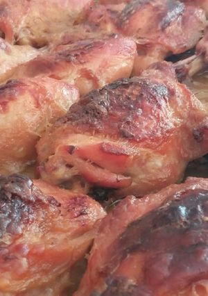 Foto de Sobre coxa assada, temperada com maionese e sopa de cebola