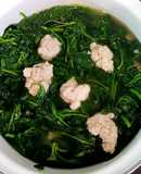 Rau dền cơm nấu mọc tôm thịt