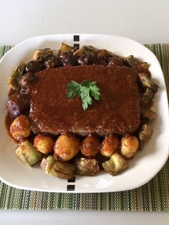 Una foto de Puding de galtas de ternera
