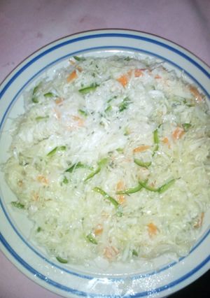 A picture of Raw cabbage salad.