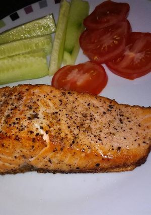 Vajban sült lazac recept fotója