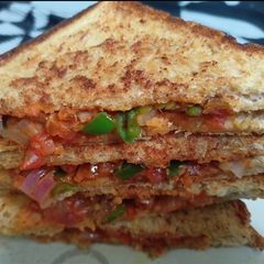 A picture of Schezwan toast.