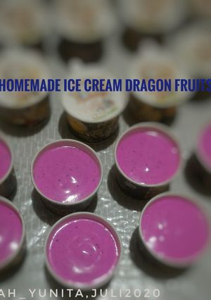 Foto resep Homemade Ice Cream Dragon Fruits
