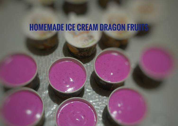 Bagaimana mengolah Homemade Ice Cream Dragon Fruits Anti Gagal