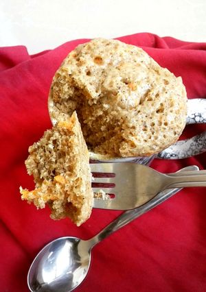 A picture of Carrot Cake Mug Cake #mugcakeweek.