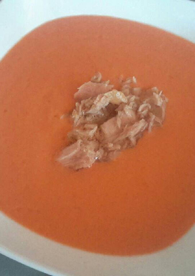 Una foto de Salmorejo de atún Thermomix