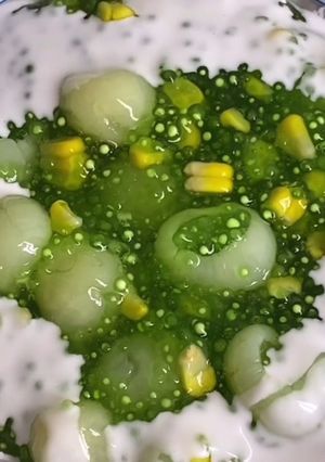 รูปของ สาคูเปียกลำไย ข้าวโพดหวาน