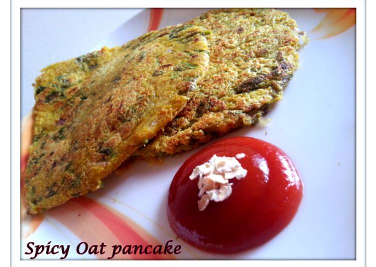 Recipe of Homemade Spicy Spinach-Oat Pancake