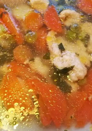 Zöldségleves pulykamellel, májgombóccal recept fotója
