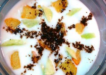 The New Way Prepare Recipe Cucumber and fried potato raita Delicious and Healthy