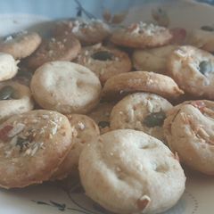 A picture of Pumpkin seed sugarless shortbread ☺.