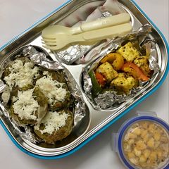 A picture of Vegetable Muffins and Paneer Tikka.