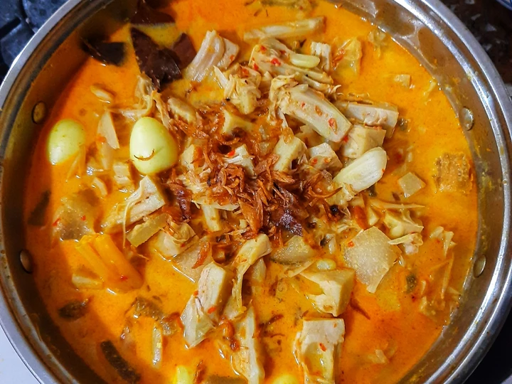 Langkah Mudah untuk Membuat Resep Gulai Nangka (Kikil Telur Puyuh) Anti Ribet, Lezat