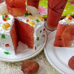 A picture of Fresh Watermelon cake.